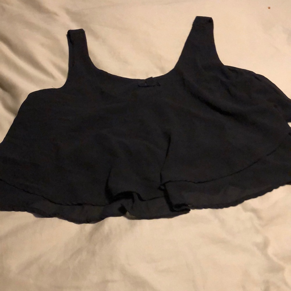 Black flowy crop top